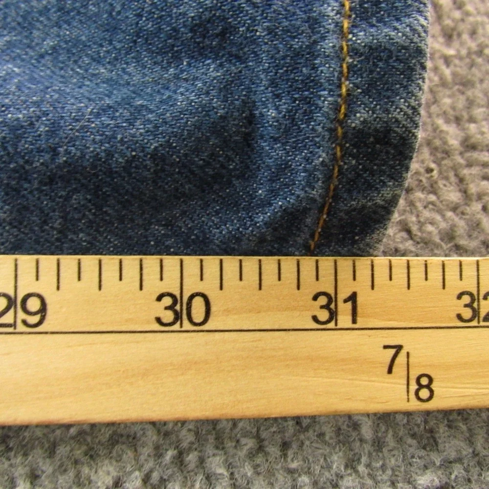 Vintage Levis 505 Jeans Mens 42x32 Blue Denim Orange Tab Black Bat Wing May 1996